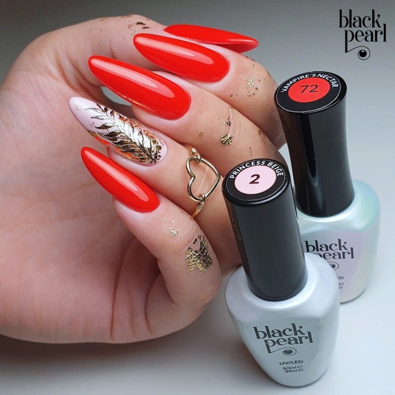 Black Pearl lakier hybrydowy nr 72 Vampire's Nectar + nr 2 Princess Beige
