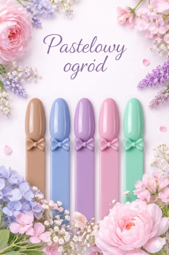 Zestaw lakierów hybrydowych pastelowych 5x10 ml – Pastelowy Ogród Black Pearl