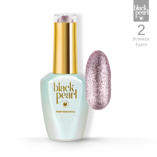 Lakier hybrydowy różowe złoto z drobinkami 10 ml – Summer Party 2