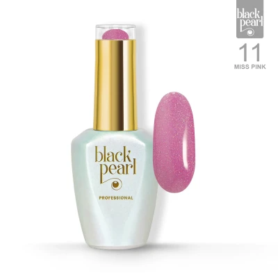 Lakier hybrydowy różowy z drobinką 10 ml – 11 Miss Pink błyszczący efekt