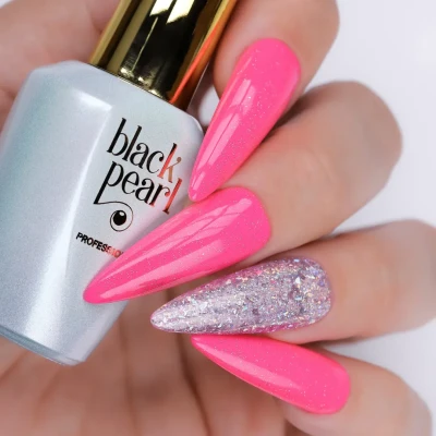 lakier hybrydowy shimmer różowy manicure