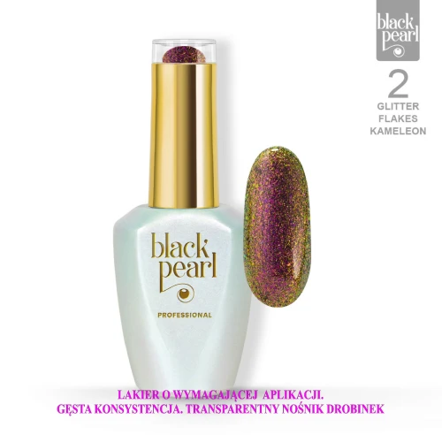 Lakier hybrydowy z dużymi drobinkami multikolor  10 ml - Glitter Flakes Kameleon 2 