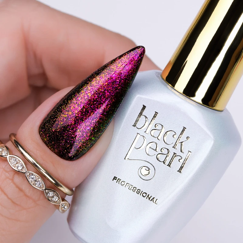 paznokcie multikolor z drobinkami efekt kameleon