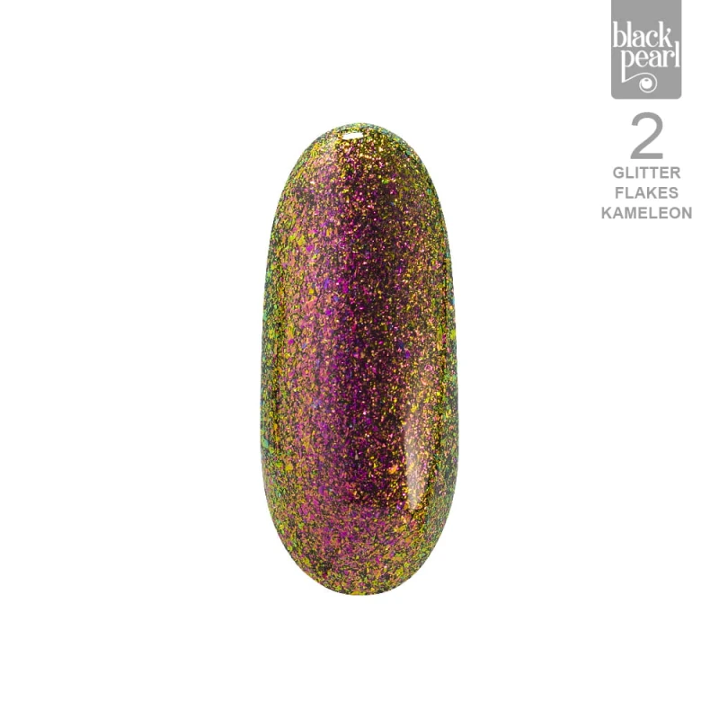 glitter flakes manicure hybrydowy stylizacja