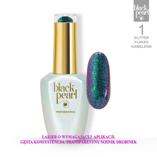Lakier hybrydowy kameleon z dużymi drobinkami   multikolor 10 ml – Glitter Flakes Kameleon 1  