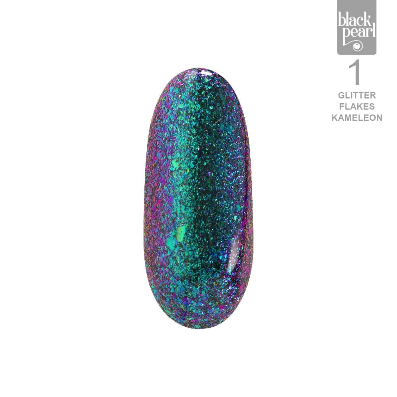 manicure hybrydowy glitter flakes stylizacja