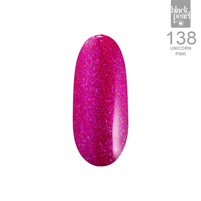 różowy manicure hybrydowy z subtelnym połyskiem typu unicorn