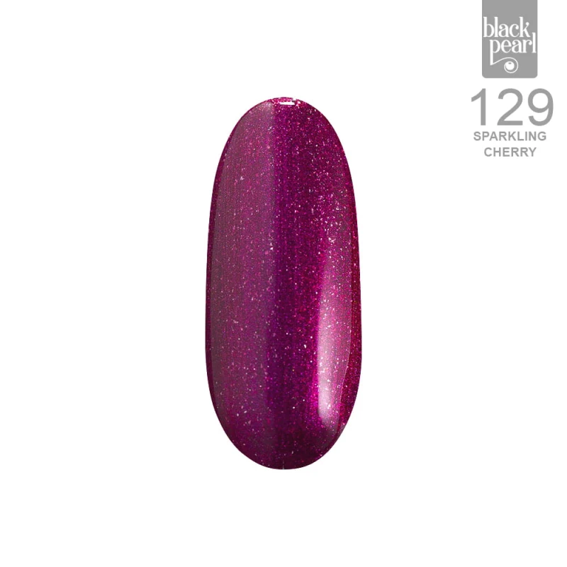 wiśniowe paznokcie hybrydowe połysk