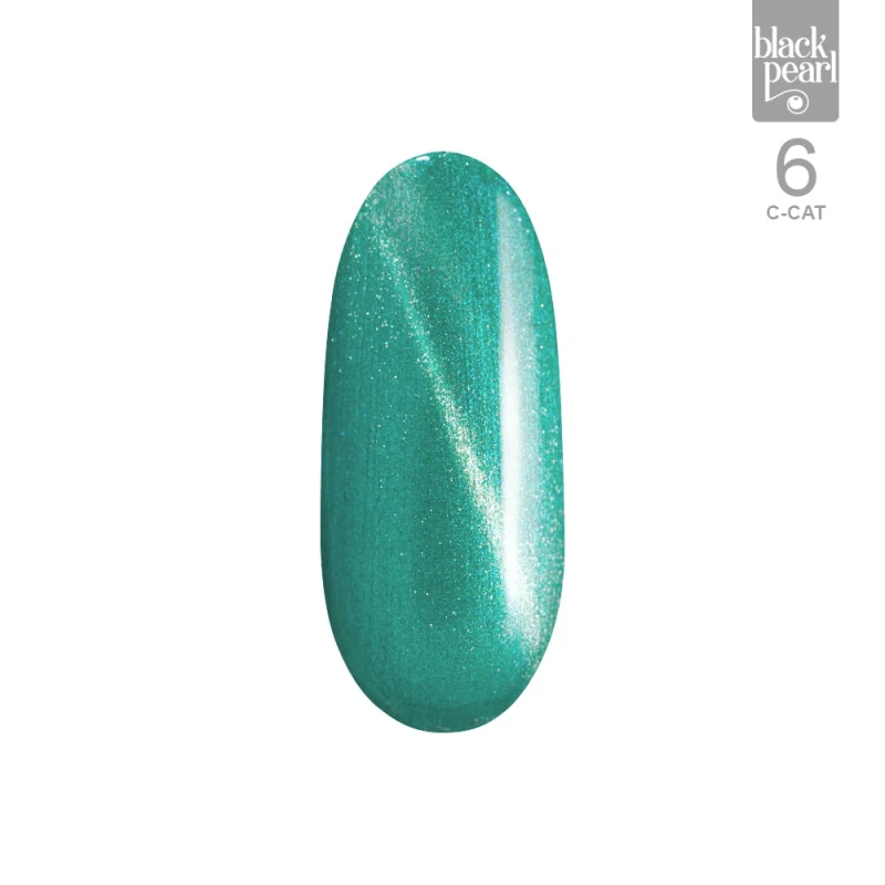 turkusowe paznokcie efekt kociego oka manicure