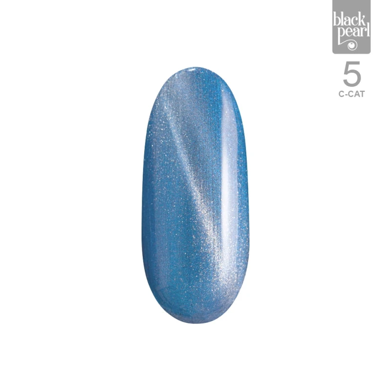 szafirowe paznokcie efekt kociego oka manicure