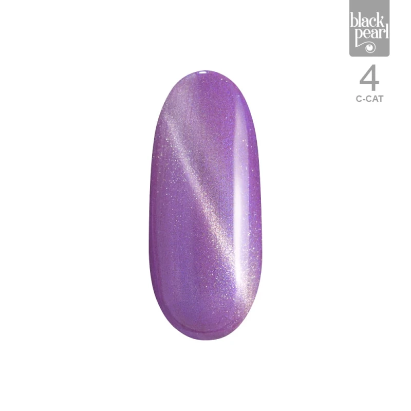 wrzosowe paznokcie efekt kociego oka manicure