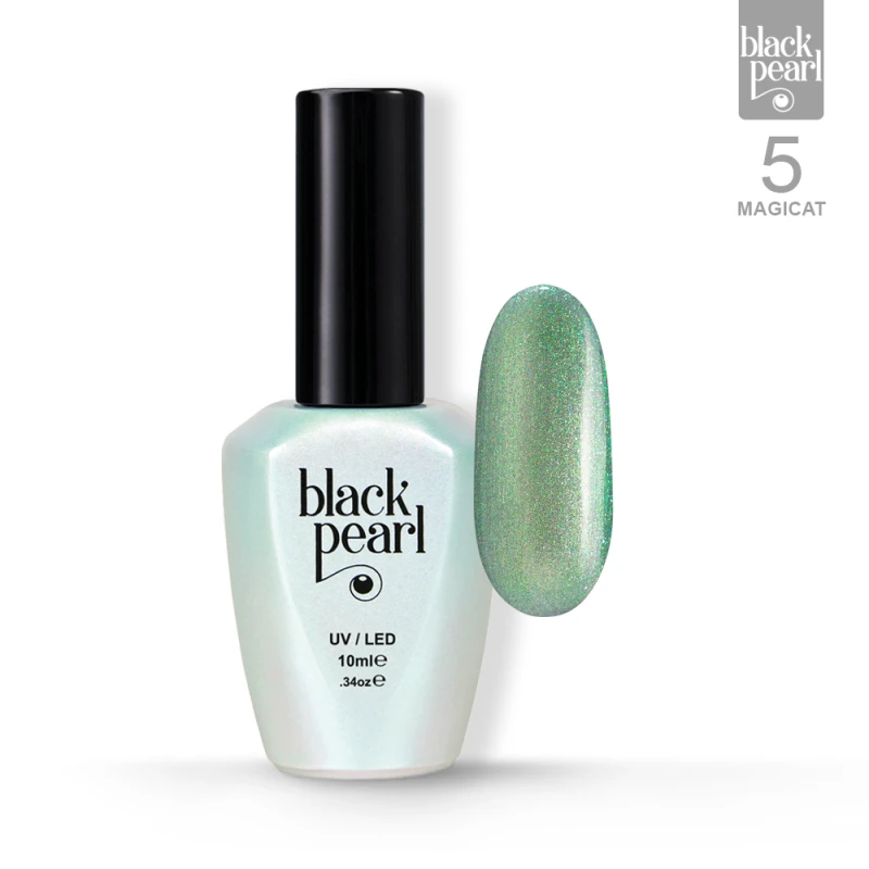 zielone paznokcie efekt kociego oka linia magnetyczna