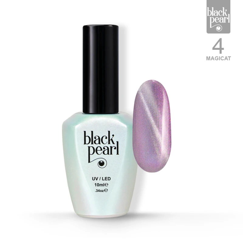 lakier hybrydowy cat eye fioletowy MagiCat 04 butelka i wzornik