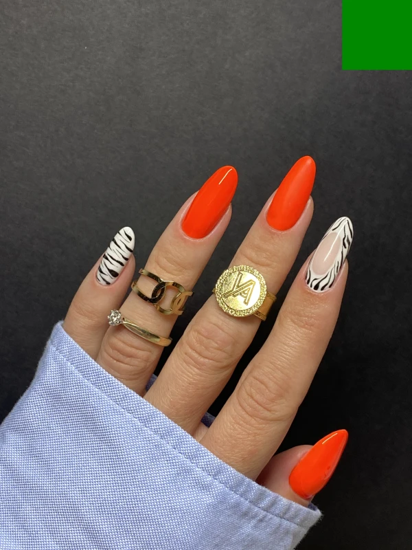 paznokcie sunset nails pomarańczowy kolor