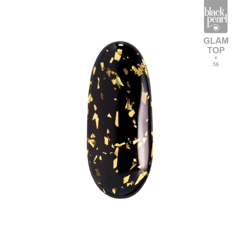 manicure złoty błyszczący efekt