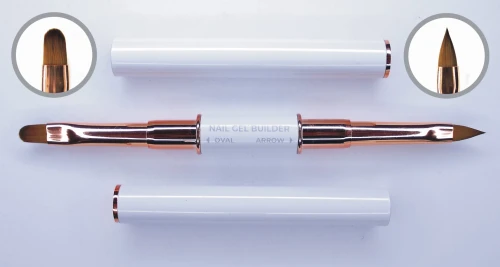 Pędzelek dwustronny do żelu owal i trójkąt – Owal Gel Builder