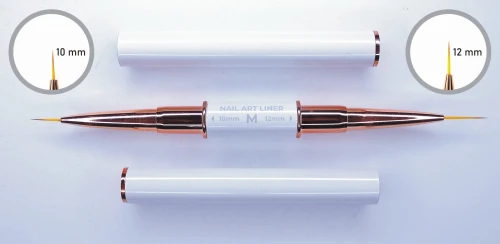 Pędzelek dwustronny do zdobień liner 10 mm i 12 mm – M Nail Art