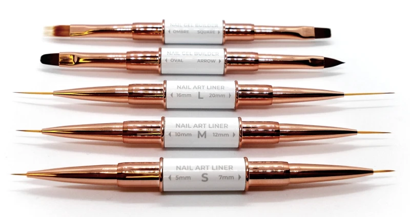 profesjonalny zestaw pędzelków nail art i gel builder