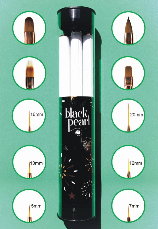 pędzelki do paznokci komplet 10 końcówek