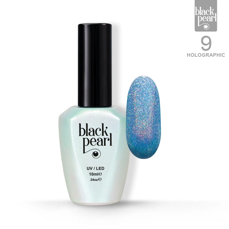 turkusowy lakier hybrydowy holograficzny 09