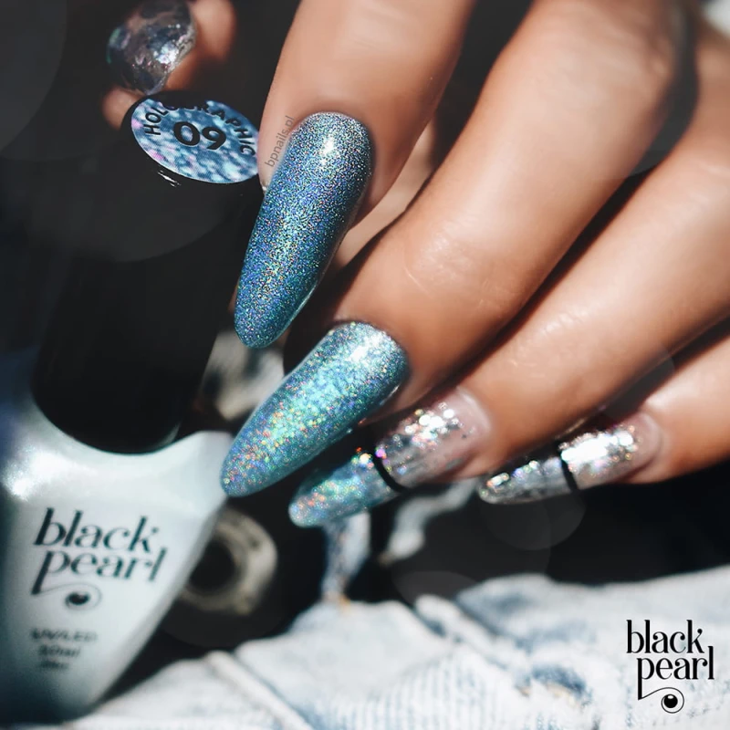 manicure morski efekt holo paznokcie