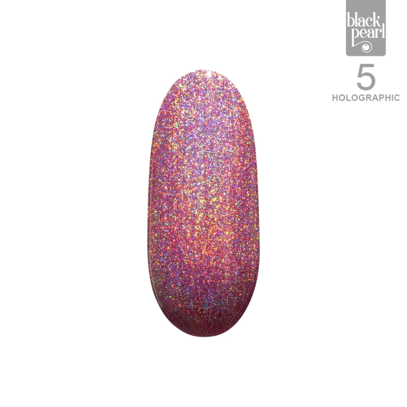 lakier hybrydowy rudy z efektem holo drobinki