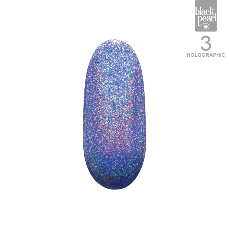 lakier hybrydowy błękitny efekt holo drobinki