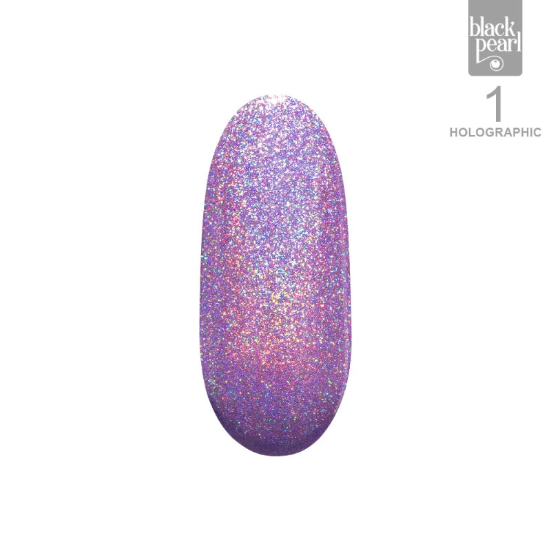 lakier hybrydowy fioletowy efekt holo drobinki