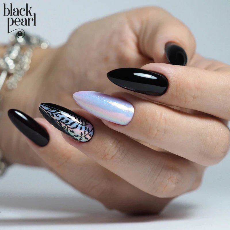 paznokcie czarne carbon black stylizacja