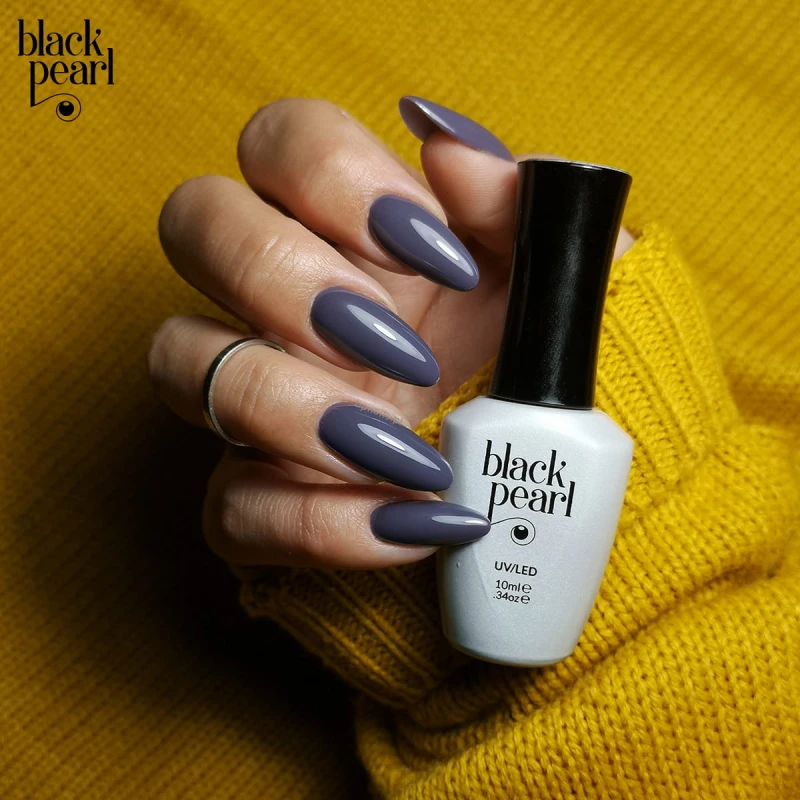 szaro granatowe paznokcie hybrydowe