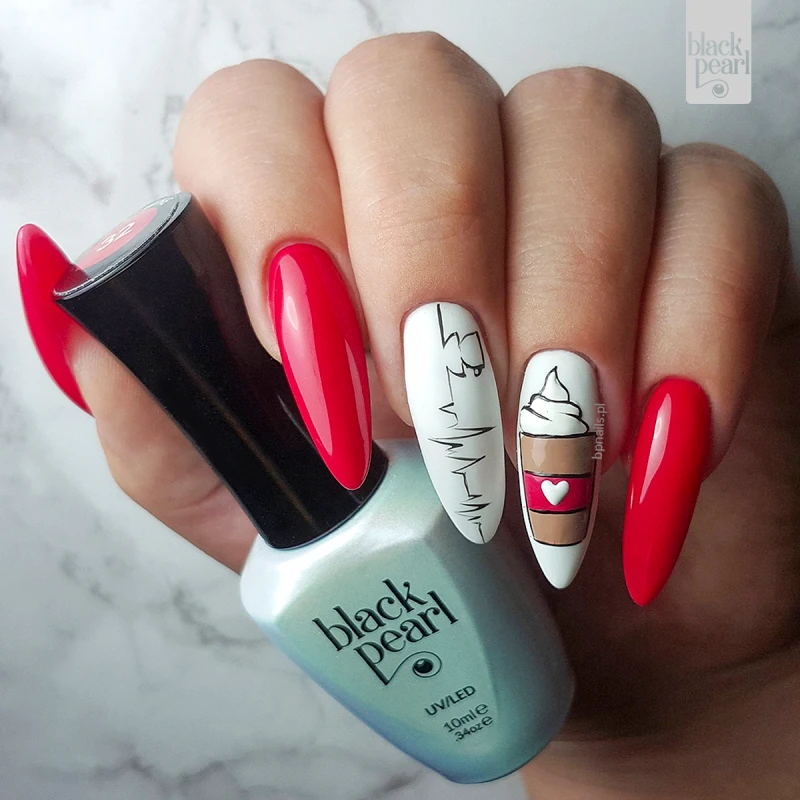 paznokcie czerwono różowe scarlet wine stylizacja