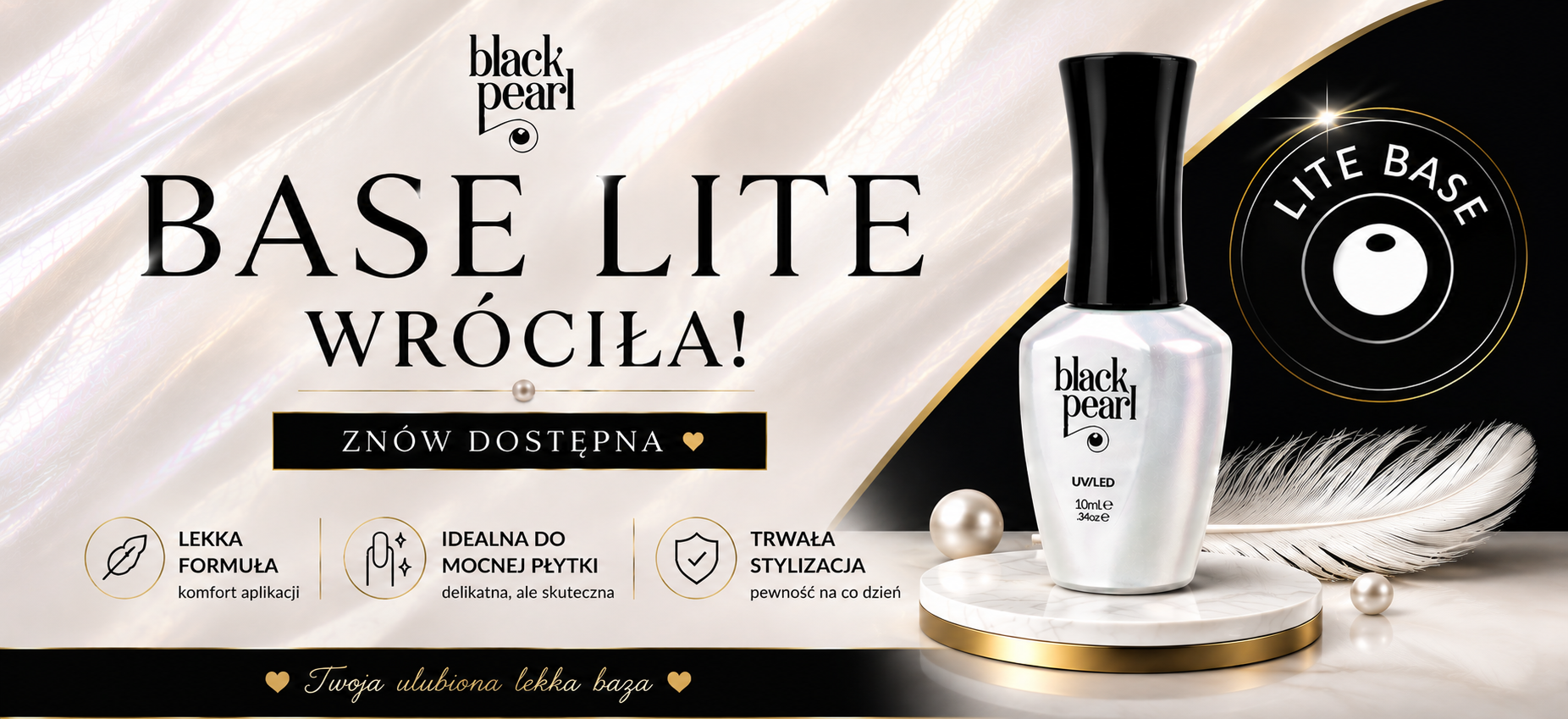 Base Lite Black Pearl - lakiery hybrydowe i akcesoria do paznokci