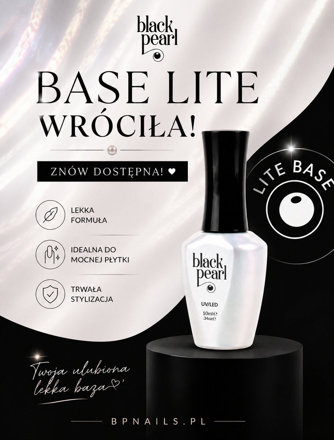 Base Lite mobile Black Pearl - lakiery hybrydowe i akcesoria do paznokci